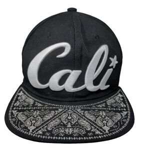 Readings Men's Snapback Flat Bill Hat Black Embroidered California Logo
